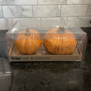 Stoneware Orange Pumpkin Salt & Pepper Shakers